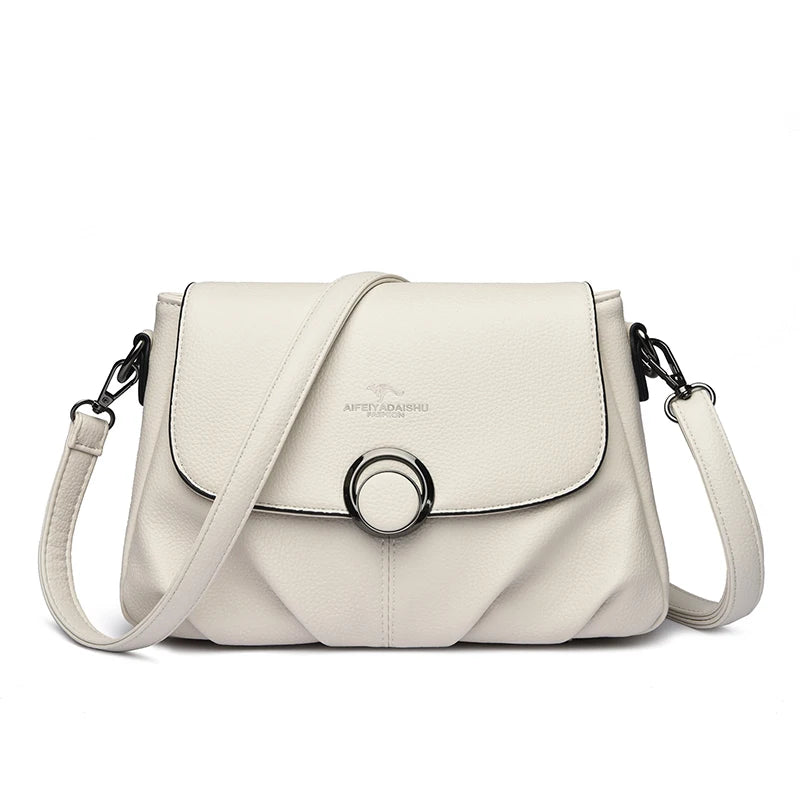 Women's Premium Soft Flap Shoulder Bag – Organised Crossbody Handbag with Sequin Detail in 6 Colours