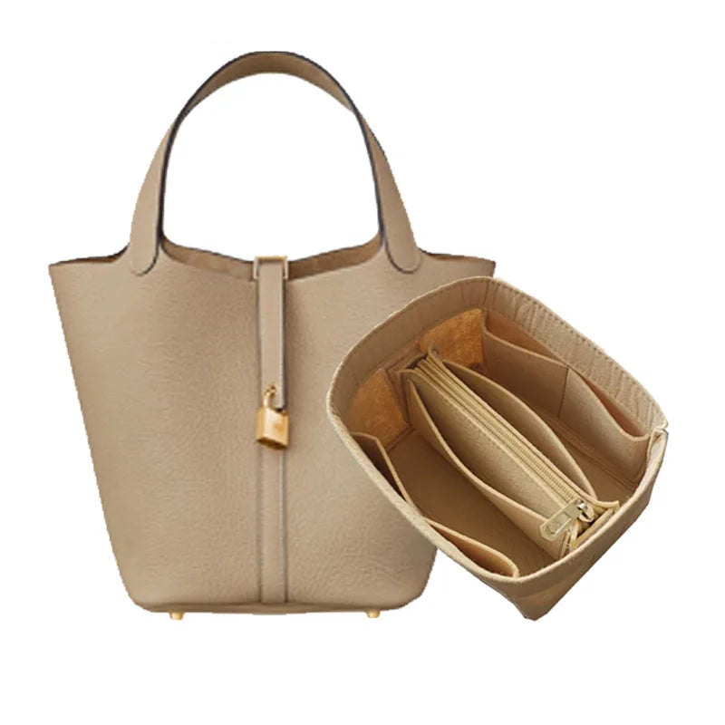 Women's Felt Insert Bag Organiser for Picotin 18 & 22 – Handbag Liner, Travel Purse & Cosmetic Organiser