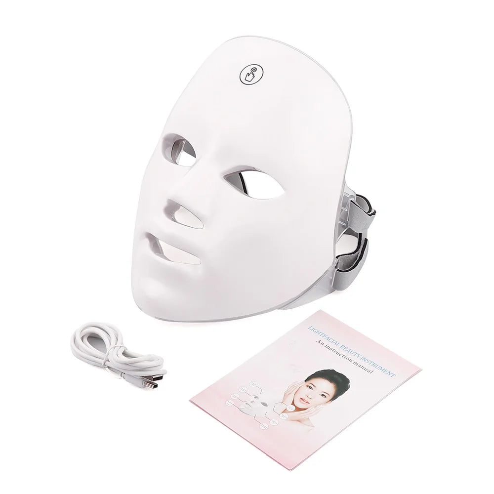 Rechargeable 7-Color LED Facial Mask – Photon Light Therapy Mask for Skin Rejuvenation & Face Lifting