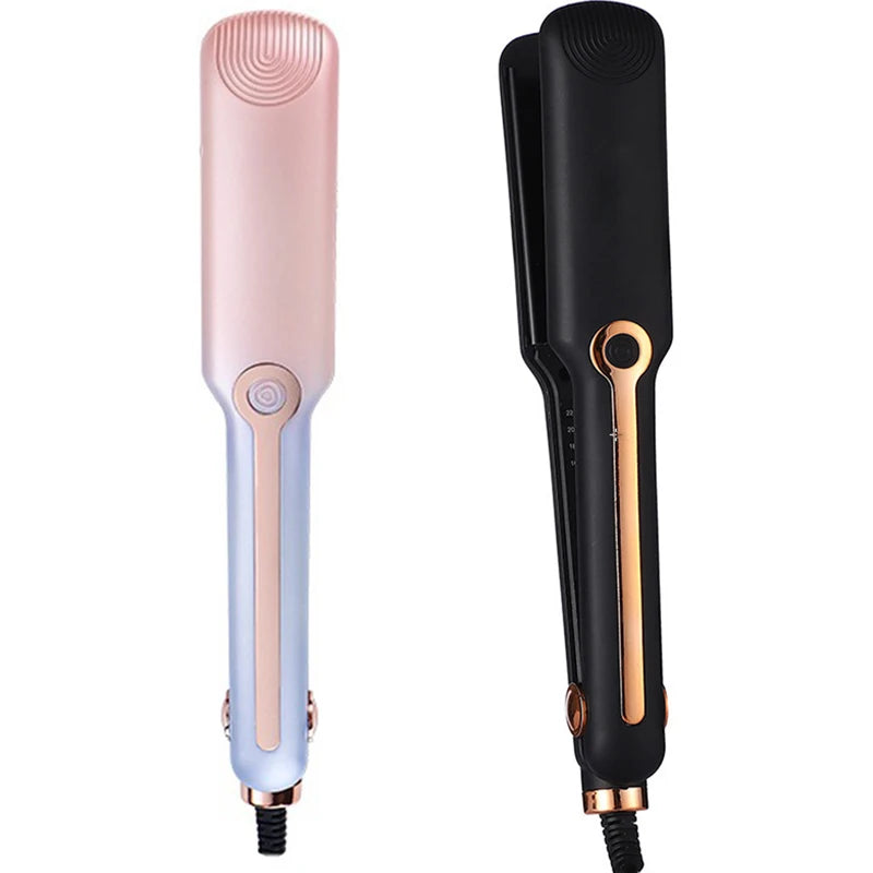 Portable Ceramic Hair Straightener – Adjustable Temperature 2-in-1 Flat Iron with Negative Ion Technology