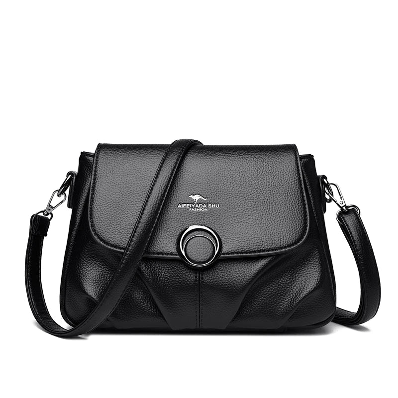 Women's Premium Soft Flap Shoulder Bag – Organised Crossbody Handbag with Sequin Detail in 6 Colours