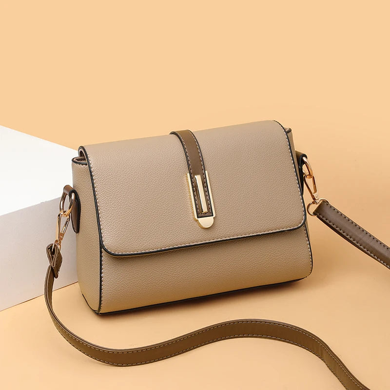 Women's PU Leather Satchel Crossbody Bag – Compact Shoulder Messenger Bag in 5 Colours