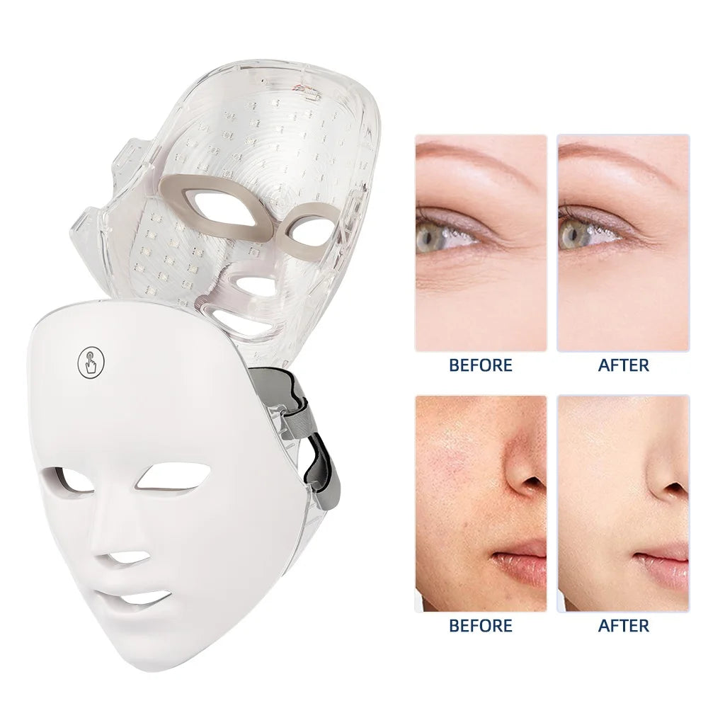 Rechargeable 7-Color LED Facial Mask – Photon Light Therapy Mask for Skin Rejuvenation & Face Lifting