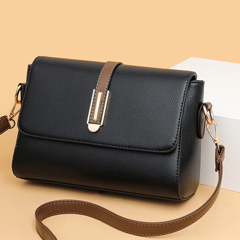 Women's PU Leather Satchel Crossbody Bag – Compact Shoulder Messenger Bag in 5 Colours