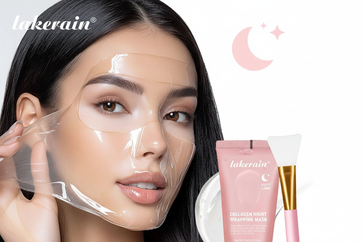 O-Collagen Wrapping Mask & Brush Set – Korean Night Peel-Off Mask for Glowing, Elastic Skin